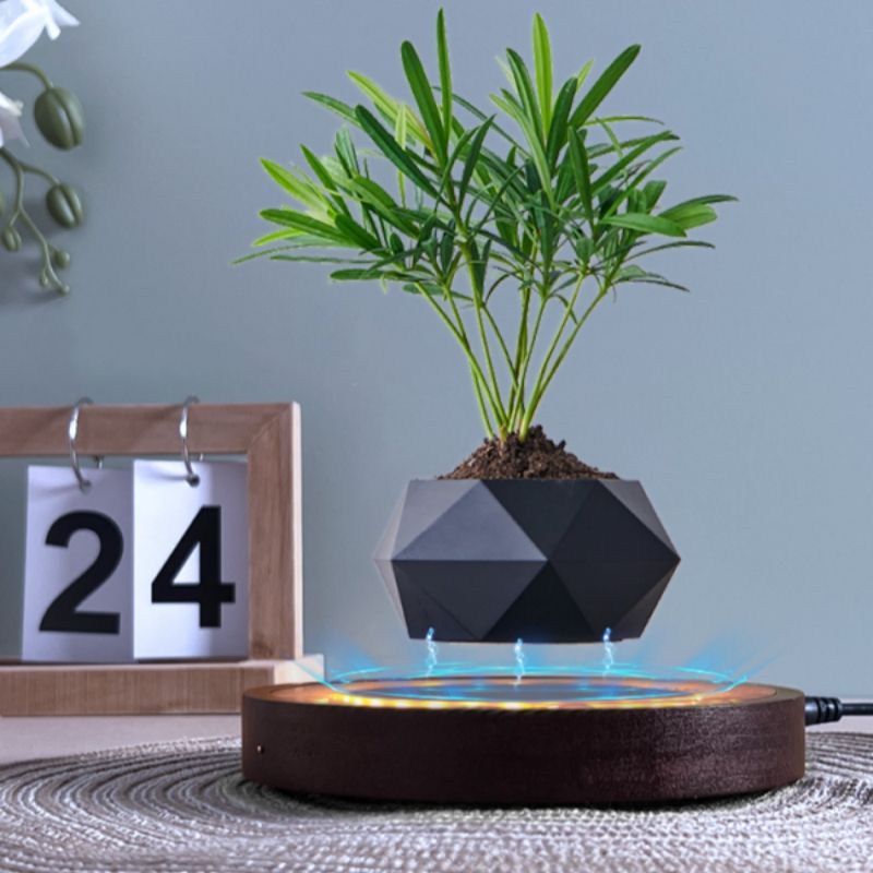 Magnetic Levitation Wooden Bonsai pots for plants Floating HCNT FLOWER POT levitation plastic plant pots for home decor