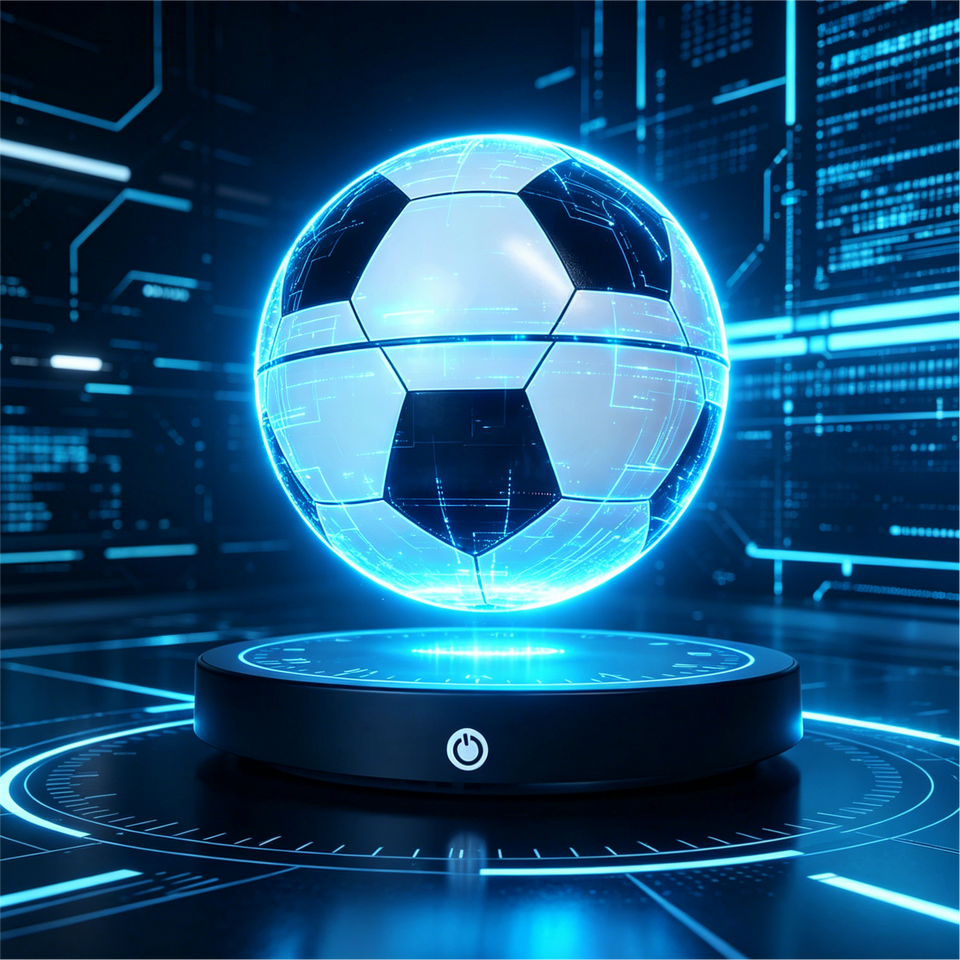 Floating LED Football Decoration 6-inch Magnetic Levitation Plug-In Warm White Light Luxury Home Bedroom Night Light