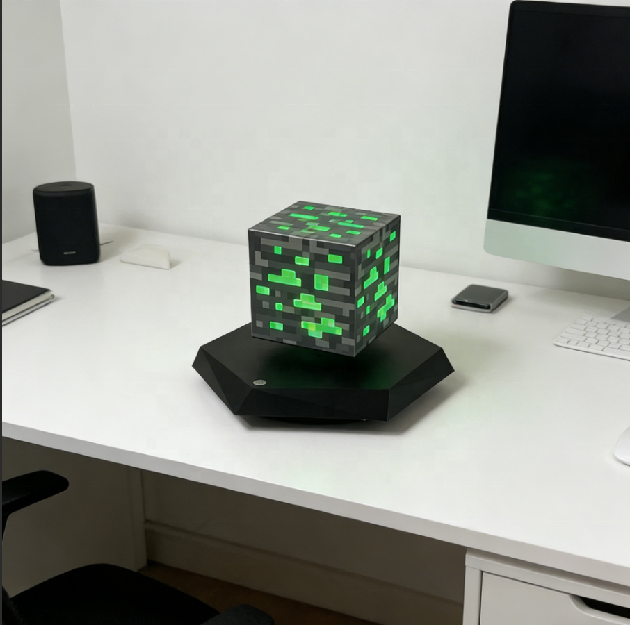 Magnetic Levitation Pixelated Ore Block Lamp Color Changing LED Night Light for Bedroom