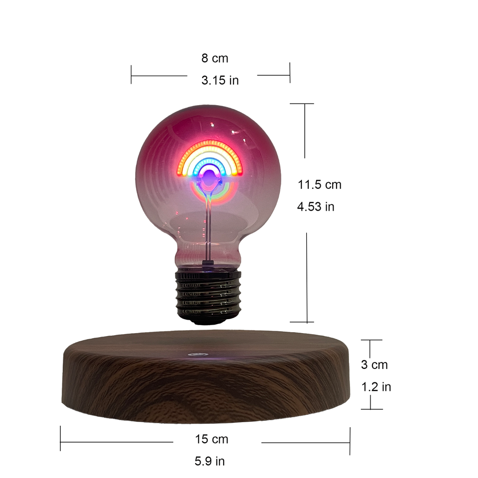 Magnetic Levitation Heart-shaped  rainbow  Suspended  Decorative Bulb