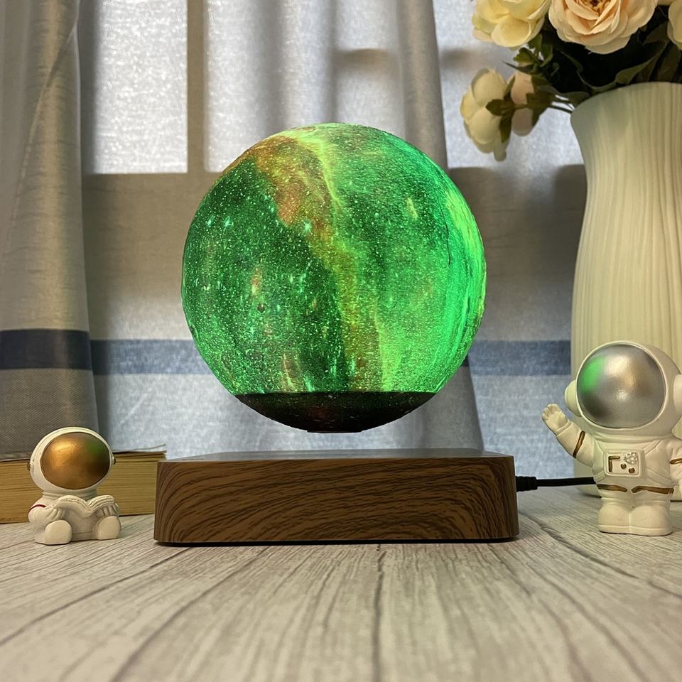 2024 Hot Sell Magnetic Levitating Galaxy Lamp Smart Embossing Printed Wireless Induction Christmas Gift Home Decoration