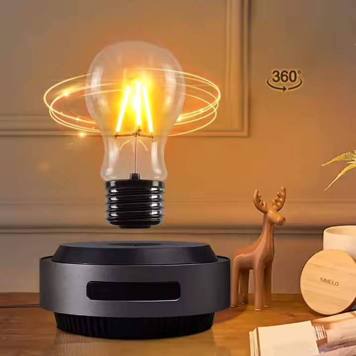 HCNT Magic Magnetic Levitating LED Light Bulb Automatic Floating Lamp Table Middle-Sized Glass Dimmable Gift for Home Bedroom