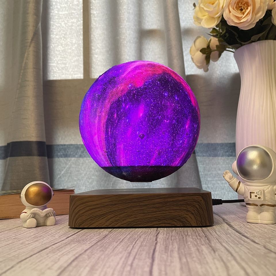 2024 Hot Sell Magnetic Levitating Galaxy Lamp Smart Embossing Printed Wireless Induction Christmas Gift Home Decoration