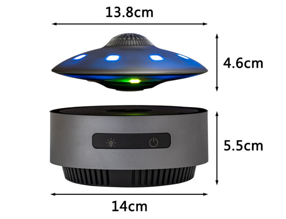 HCNT Auto-Rise Levitation Portable UFO Speaker with Wireless 3D Sound Perfect Gift for Home Office Middle Sized for Living Room