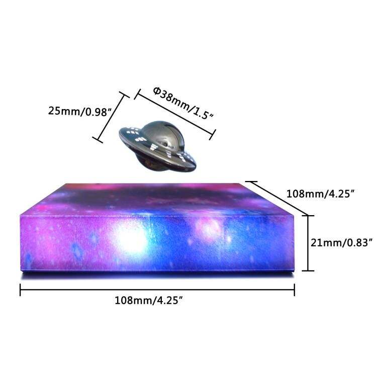 Levitating Floating UFO Lamp Lights, Unique Toy Gift for Desk,Rotating Illuminated UFO, RGB Galaxy Base, Touch Control