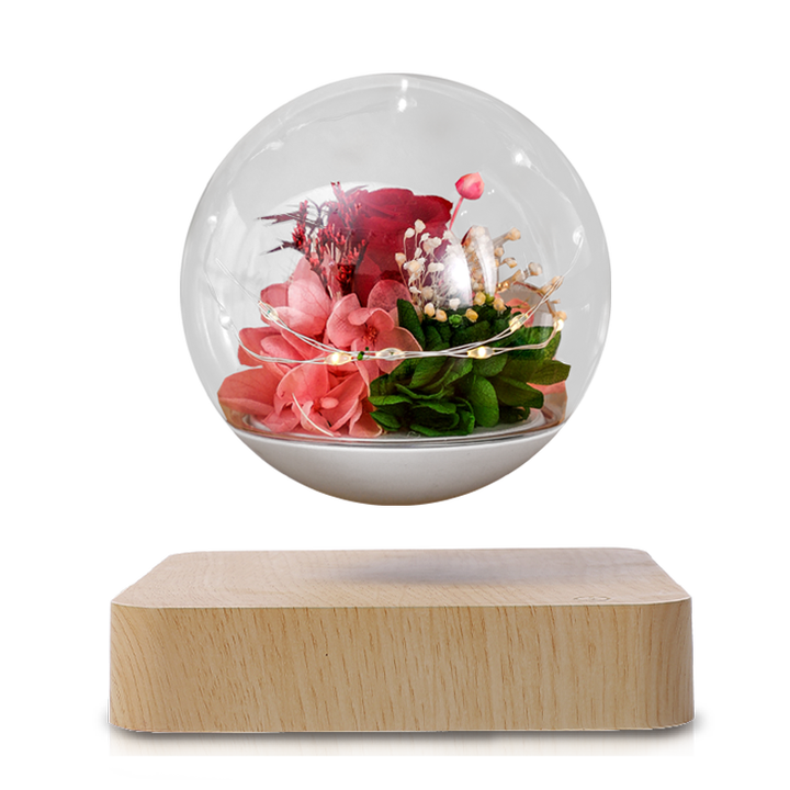 HCNT Magnetic levitating floating a Transparent Flower Ball LED Lights Create Romantic Gifts for Loved on Valentine's Day