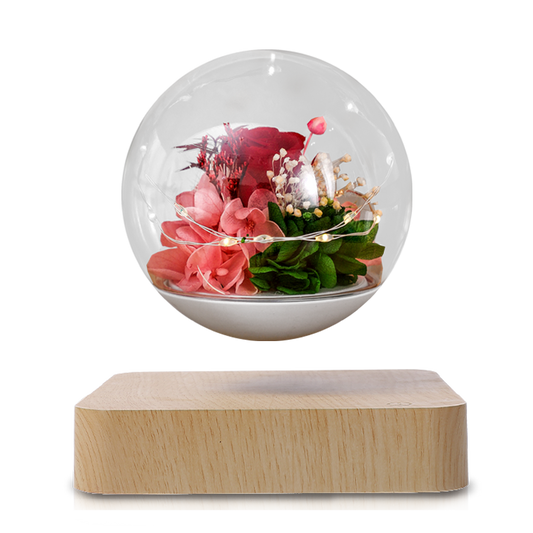 HCNT Magnetic levitating floating a Transparent Flower Ball LED Lights Create Romantic Gifts for Loved on Valentine's Day