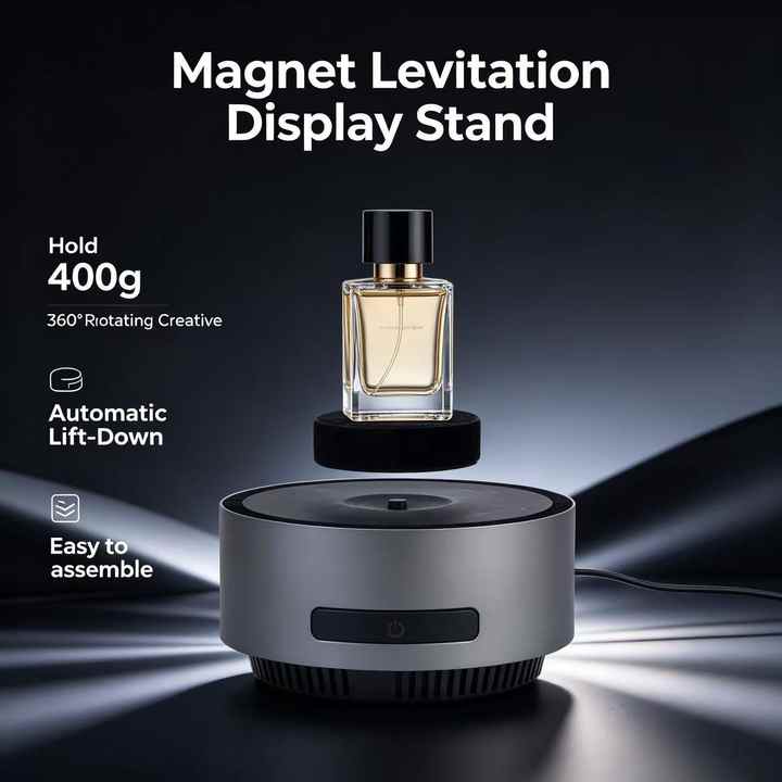 Art Decor Auto Lift Magnetic Levitating Display Stand Touch Button Floating Perfume Platform Decorations for Jewelry Advertising