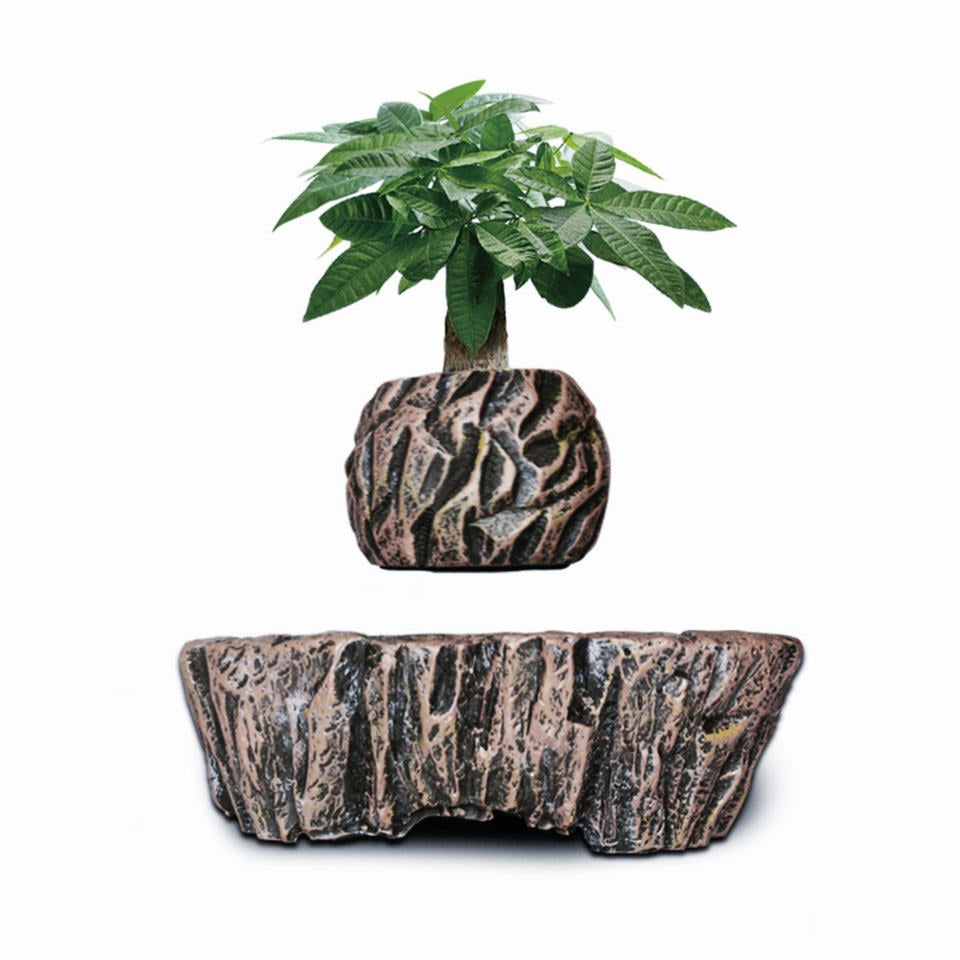 HCNT Electric Magnetic Levitation Floating Resin Bonsai Vertical Tall Garden Home Outdoor Decor Nursery Pots 12-15mm Gap Novelty