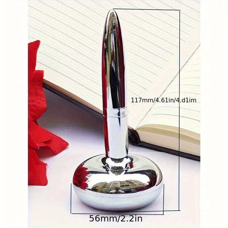 1 Set Desktop Creative Magnetic Levitation Round Ballpoint Pen ,Metal Round Ballpoint Pen, Magnetic Metal Pen