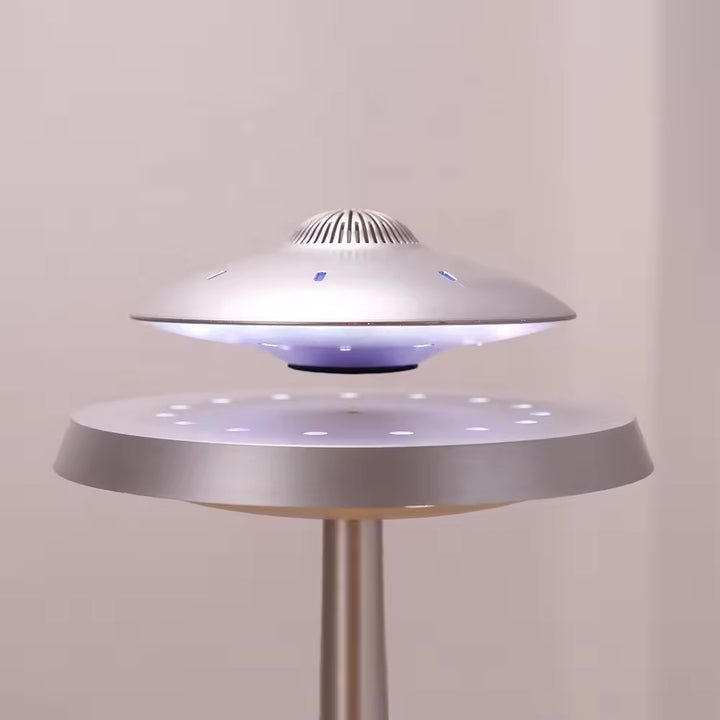 New UFO Lossless Stereo Wireless Woofer LED Light Floating Magnetic Levitating Suspension 360 Degrees Rotation Music Speaker