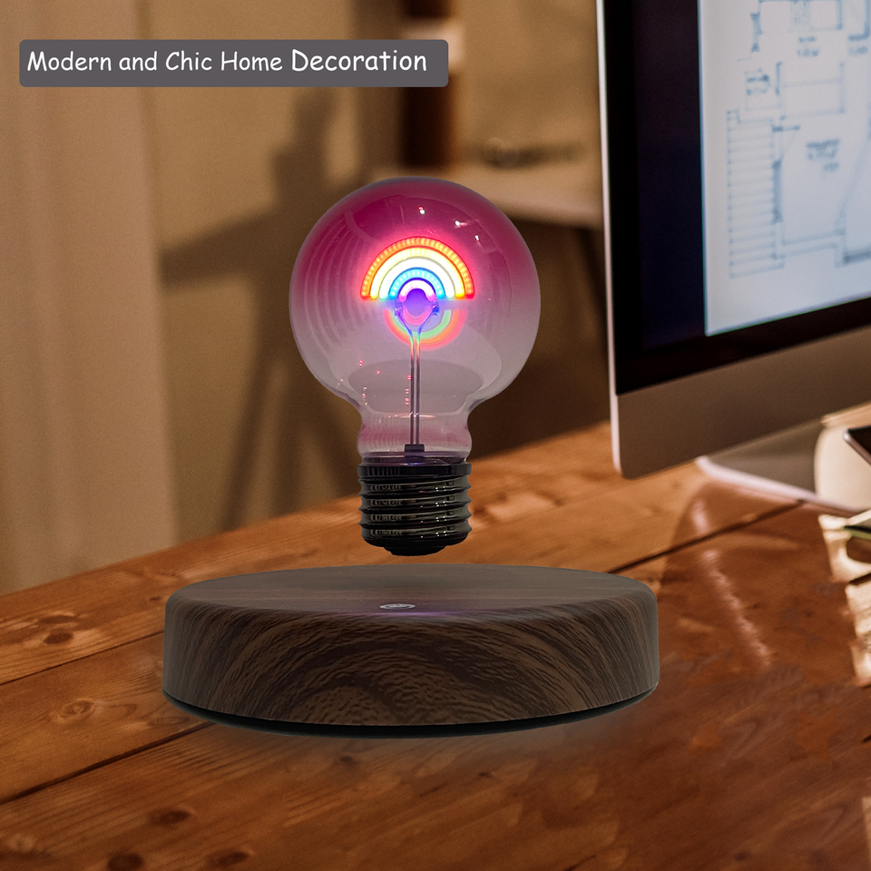 Magnetic Levitation Heart-shaped  rainbow  Suspended  Decorative Bulb