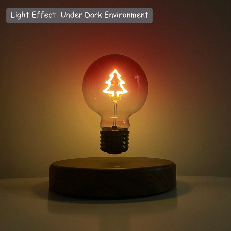 HCNT Levitating Light Bulb Christmas Tree Floating Bulb Lamp for Christmas Gift LED Christmas Tree Table Lamp for Bedroom