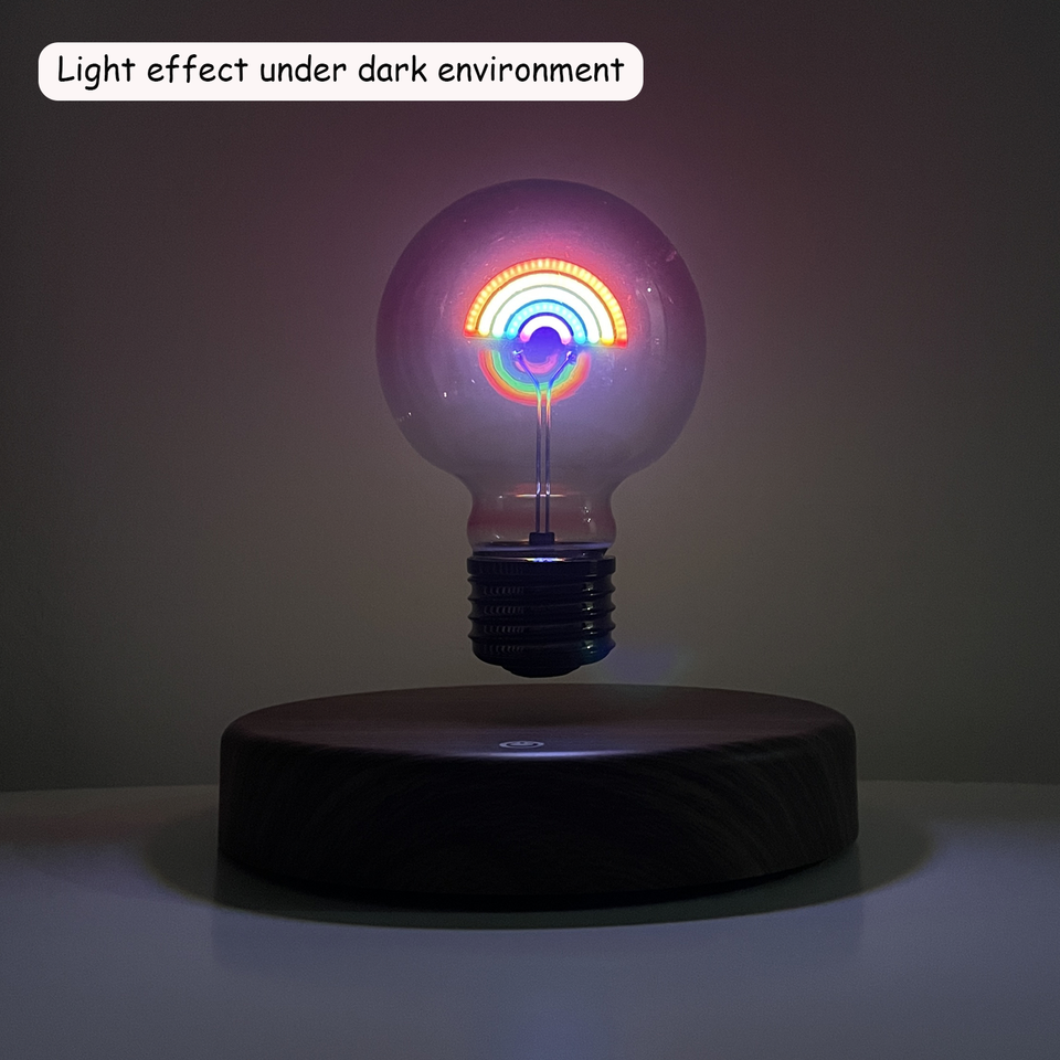 Magnetic Levitation Heart-shaped  rainbow  Suspended  Decorative Bulb