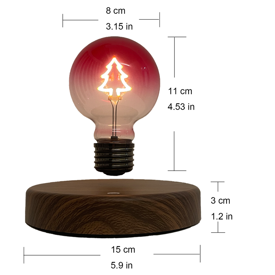 HCNT Levitating Light Bulb Christmas Tree Floating Bulb Lamp for Christmas Gift LED Christmas Tree Table Lamp for Bedroom