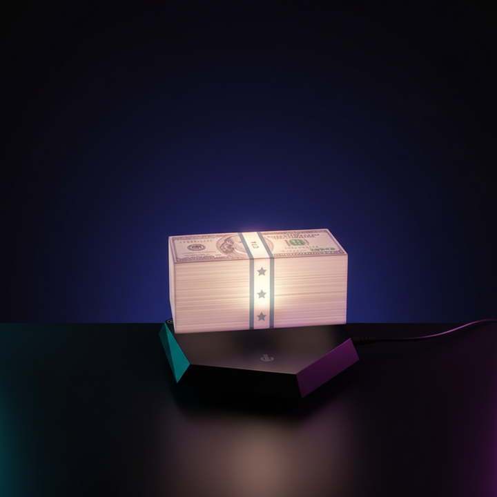 Magnetic Levitation GTA Money Lamp - Floating Dollar LED Light, Gaming Room Decor, RGB Night Light