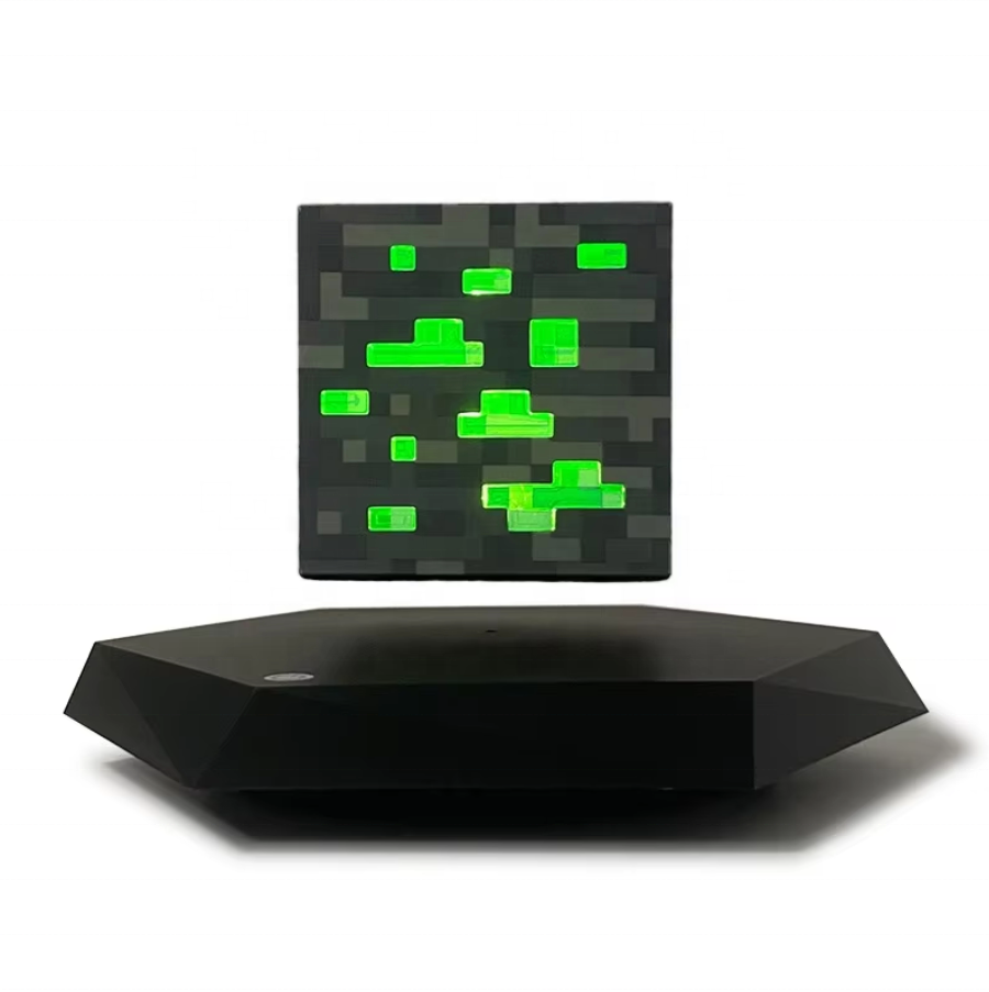 Magnetic Levitation Pixelated Ore Block Lamp Color Changing LED Night Light for Bedroom