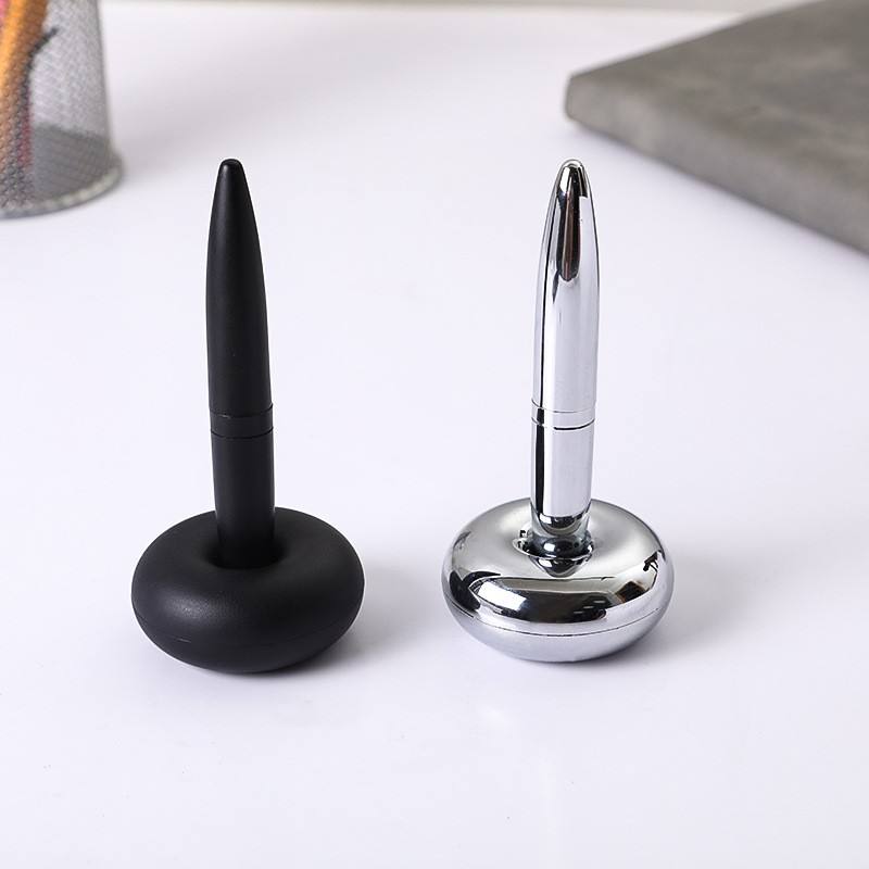 1 Set Desktop Creative Magnetic Levitation Round Ballpoint Pen ,Metal Round Ballpoint Pen, Magnetic Metal Pen