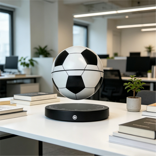 Floating LED Football Decoration 6-inch Magnetic Levitation Plug-In Warm White Light Luxury Home Bedroom Night Light