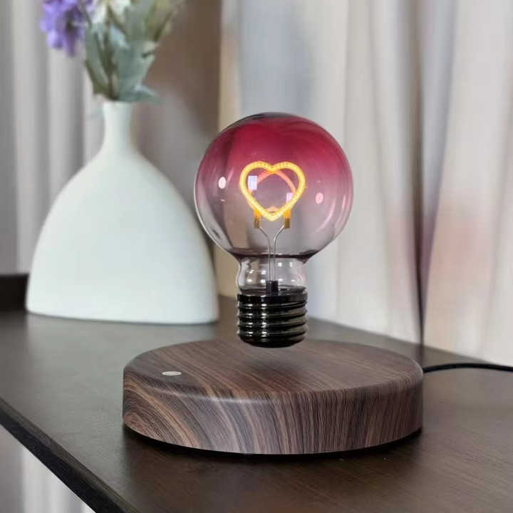 Magnetic Levitation Heart-shaped  rainbow  Suspended  Decorative Bulb