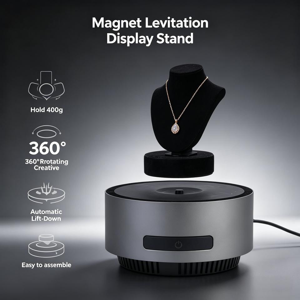 Art Decor Auto Lift Magnetic Levitating Display Stand Touch Button Floating Perfume Platform Decorations for Jewelry Advertising