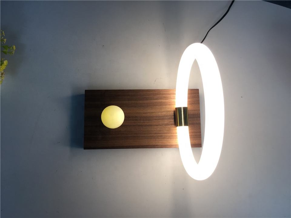 HCNT Mid Century Antique Small Cherry Rustic Lamp Magnetic Levitation Led Turned White Natural Dark Solid Wood Table Lamp Base
