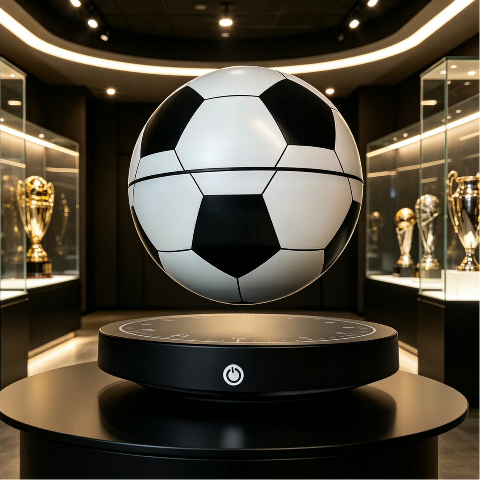 Floating LED Football Decoration 6-inch Magnetic Levitation Plug-In Warm White Light Luxury Home Bedroom Night Light