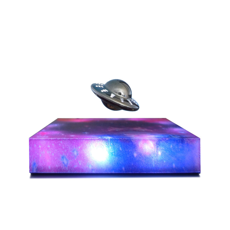Levitating Floating UFO Lamp Lights, Unique Toy Gift for Desk,Rotating Illuminated UFO, RGB Galaxy Base, Touch Control