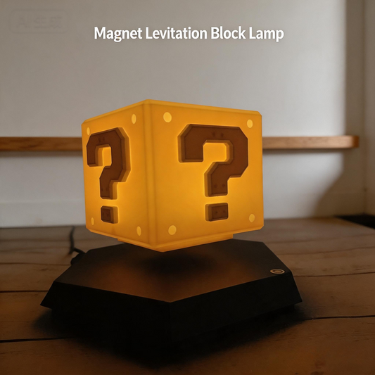New Design Table Decor Magnetic Levitation Question Mark Block Lamp Warn LED Light  Floating Box Light For Kids' Gift