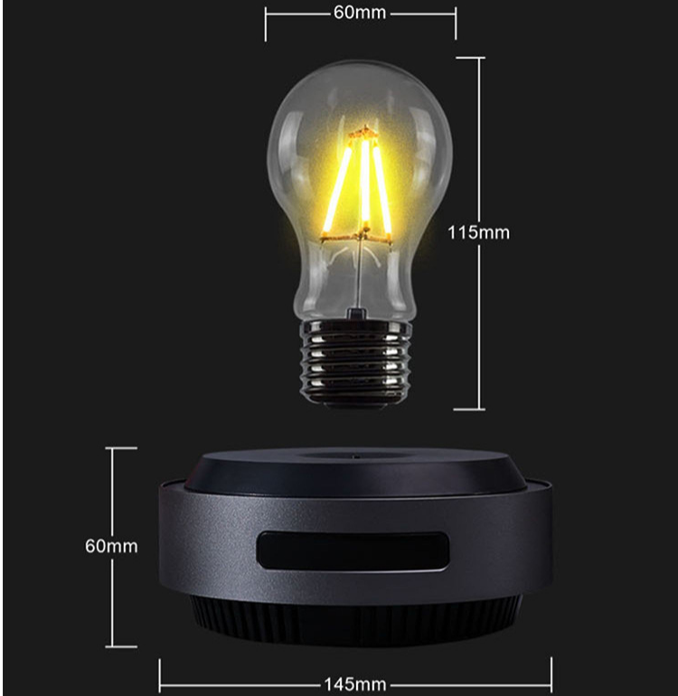 HCNT Magic Magnetic Levitating LED Light Bulb Automatic Floating Lamp Table Middle-Sized Glass Dimmable Gift for Home Bedroom