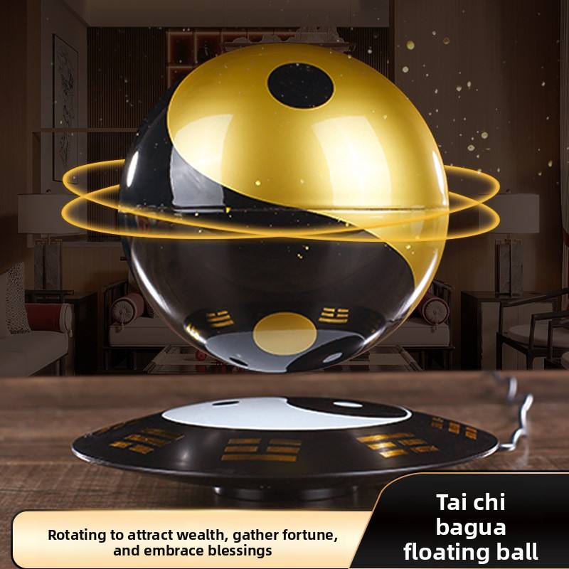 Tai Chi Bagua Ornament Rotating Sphere Living Room Office Desk Attracting Wealth Fortune Home Decor Magnetic Levitation New