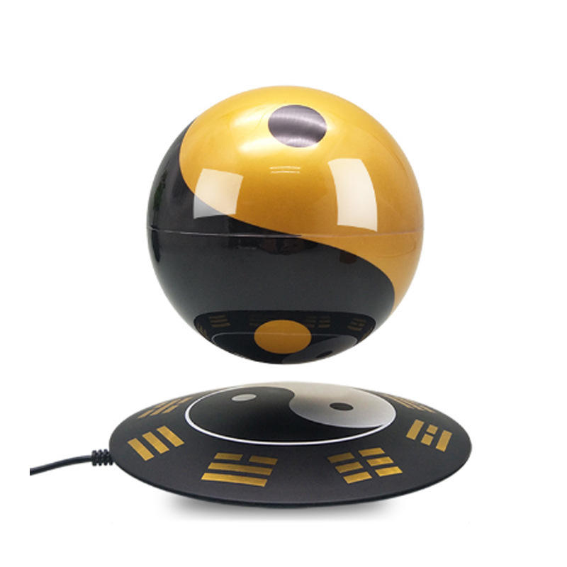 Tai Chi Bagua Ornament Rotating Sphere Living Room Office Desk Attracting Wealth Fortune Home Decor Magnetic Levitation New