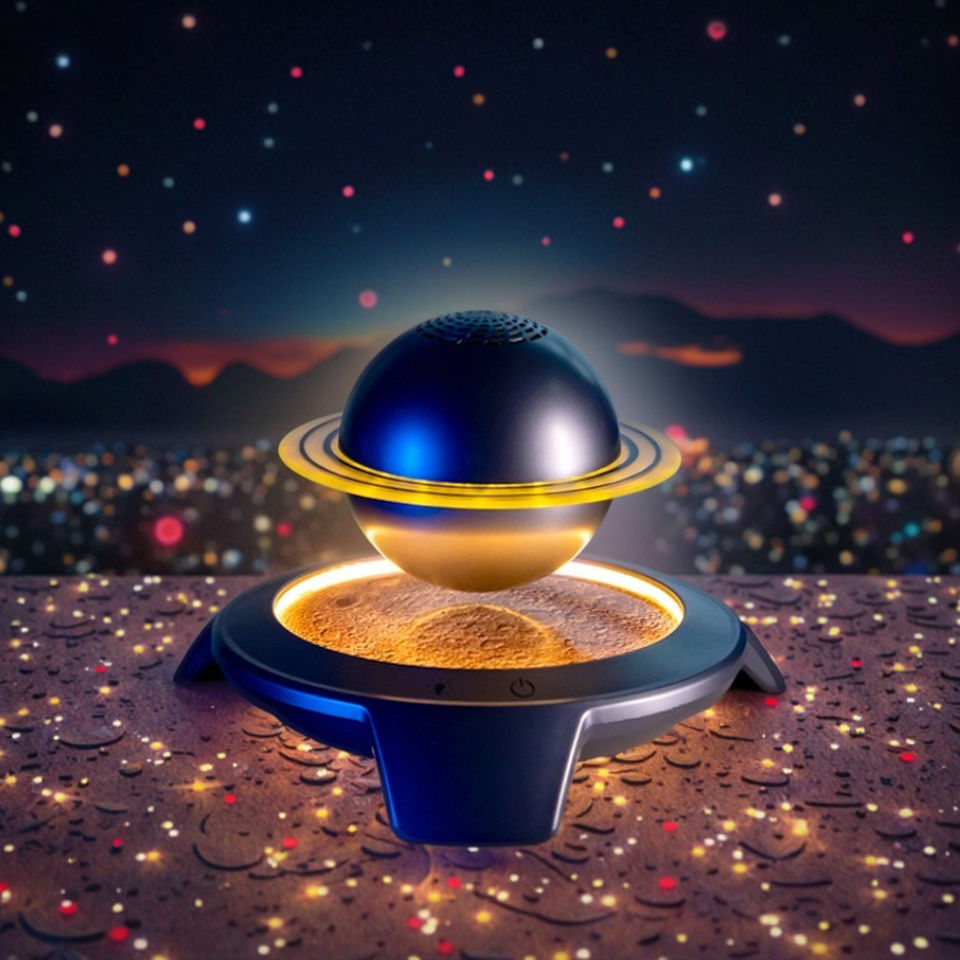HCNT   Music Magnetic levitating Saturn Rocket star light Space design
