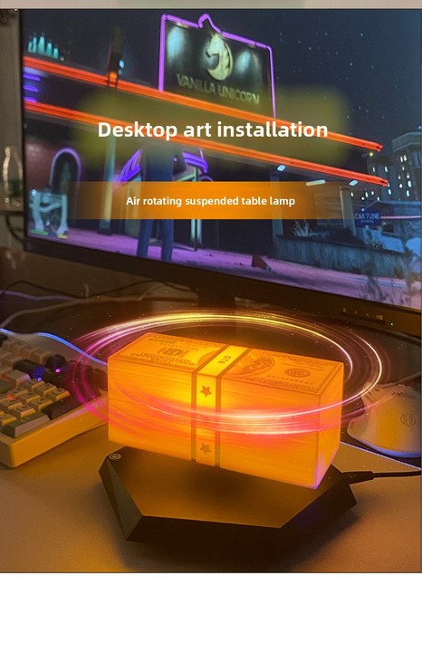 Magnetic Levitation GTA Money Lamp - Floating Dollar LED Light, Gaming Room Decor, RGB Night Light