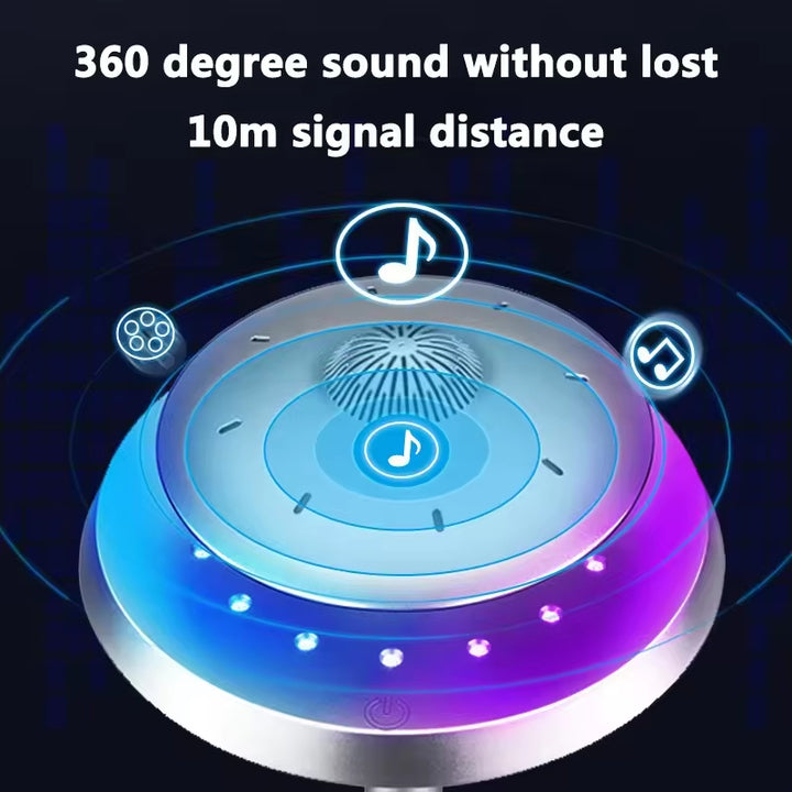 New UFO Lossless Stereo Wireless Woofer LED Light Floating Magnetic Levitating Suspension 360 Degrees Rotation Music Speaker