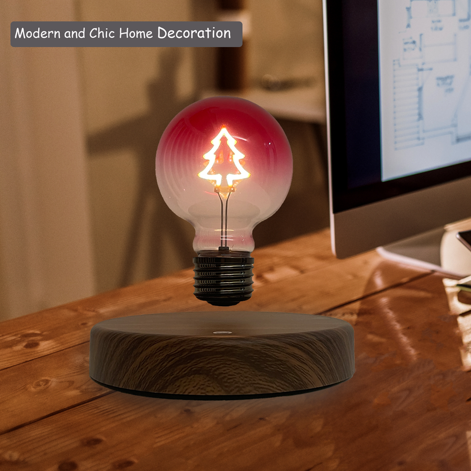 HCNT Levitating Light Bulb Christmas Tree Floating Bulb Lamp for Christmas Gift LED Christmas Tree Table Lamp for Bedroom