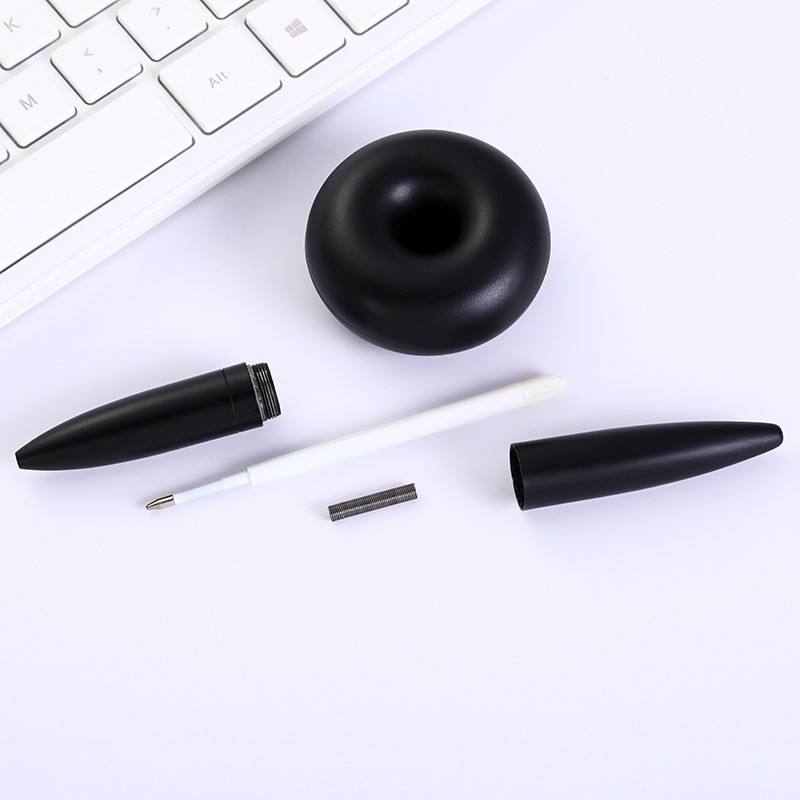 1 Set Desktop Creative Magnetic Levitation Round Ballpoint Pen ,Metal Round Ballpoint Pen, Magnetic Metal Pen