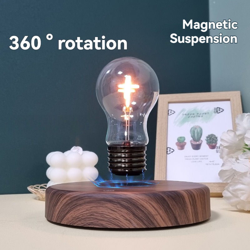 Modern Cross-Shape ABS Magnetic Levitating Floating Night Light Bulb Hot Selling Home Use Plug-In Power Supply Factory Price