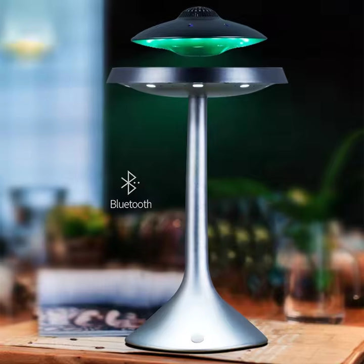 New UFO Lossless Stereo Wireless Woofer LED Light Floating Magnetic Levitating Suspension 360 Degrees Rotation Music Speaker